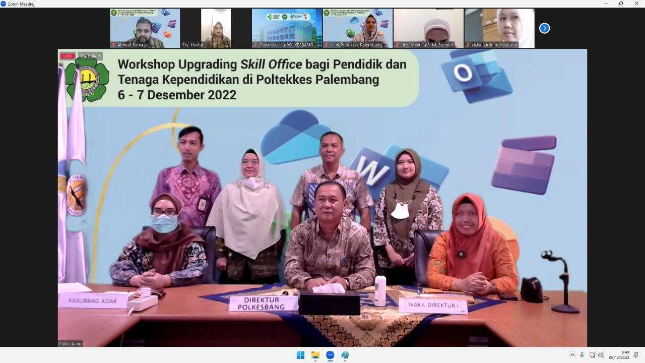 Akademik dan Sistem Informasi Direktorat Poltekkes Palembang Gelar Workshop Upgrading Skill Office Operator Secara Daring Tahun 2022