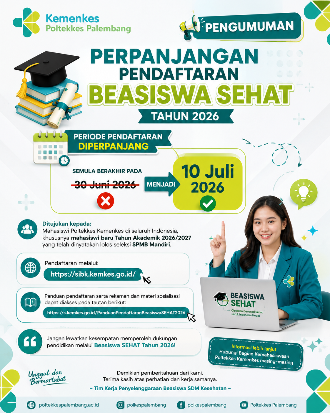 Perpanjangan Masa Pendaftaran Beasiswa Beasiswa Sehat Tahun 2026